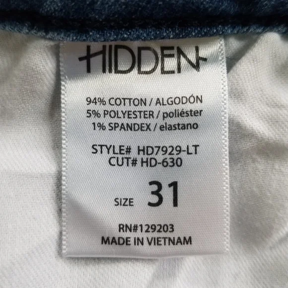 HIDDEN Women's High Rise‎ Distressed Raw Hem Ankle Crop Jeans Size 31 - Picture 13 of 14